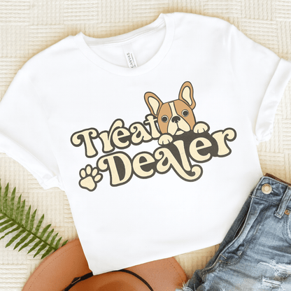 Fawn French Bulldog Treat Dealer TShirt White