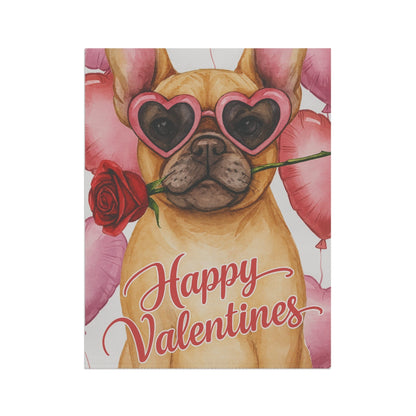 Fawn French Bulldog Valentines Day Garden Flag