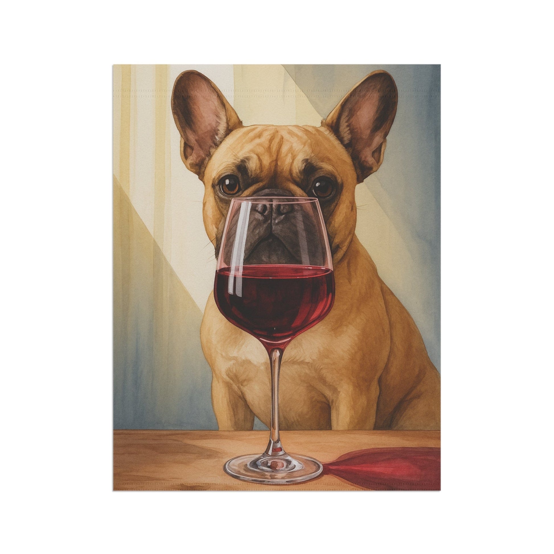 Fawn French Bulldog Wine Garden Flag