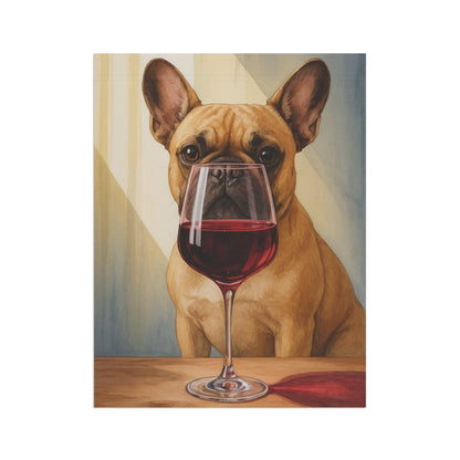 Fawn French Bulldog Wine Garden Flag
