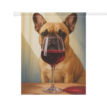 Fawn French Bulldog Wine Garden Flag
