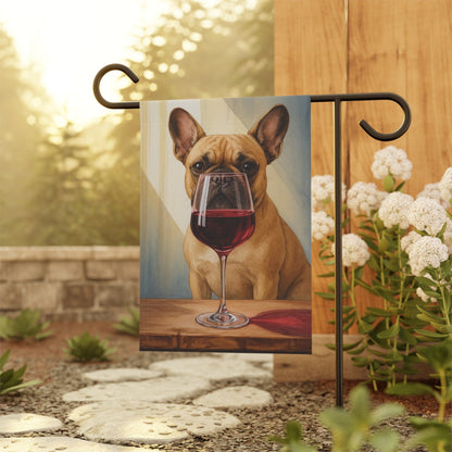 Fawn French Bulldog Wine Garden Flag
