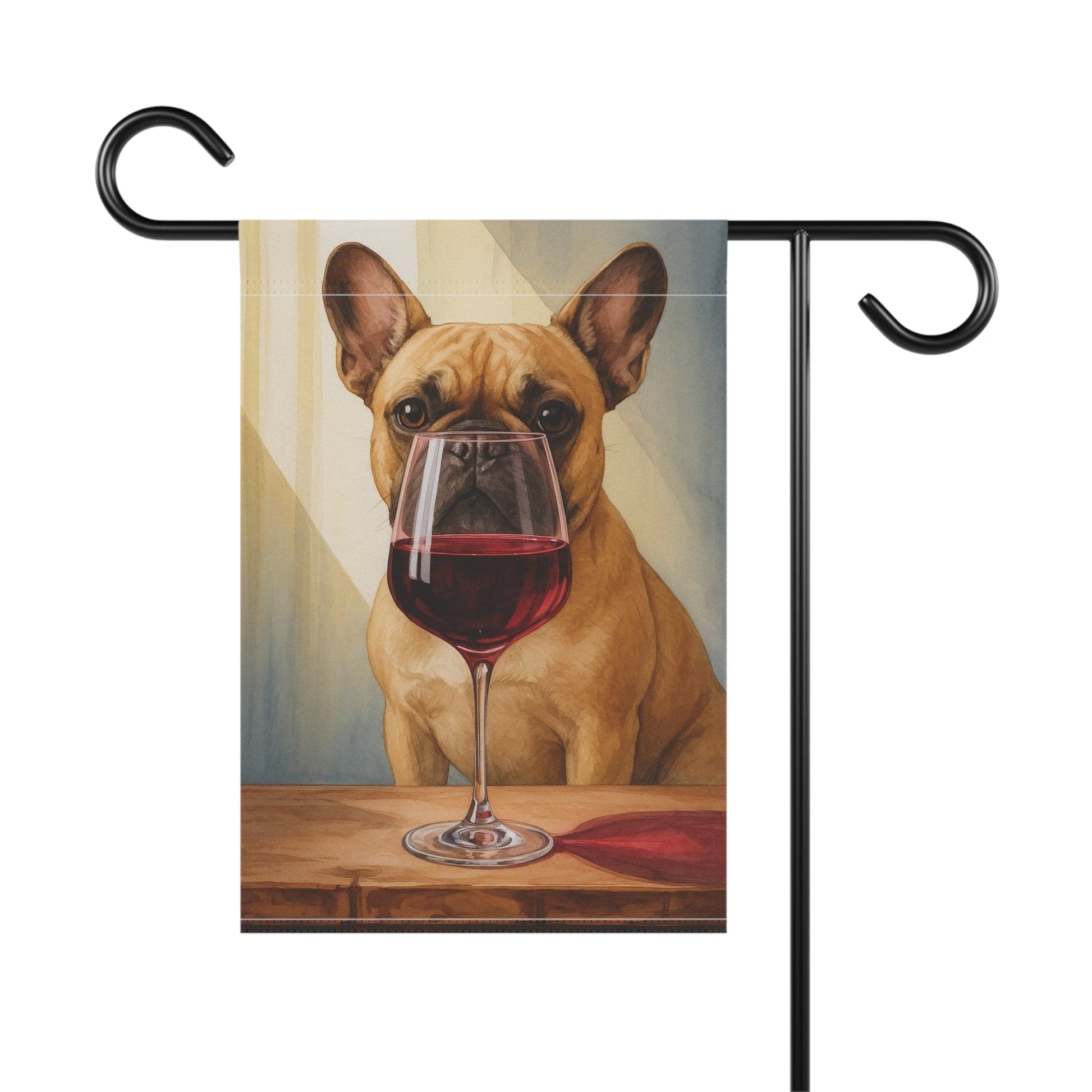 Fawn French Bulldog Wine Garden Flag