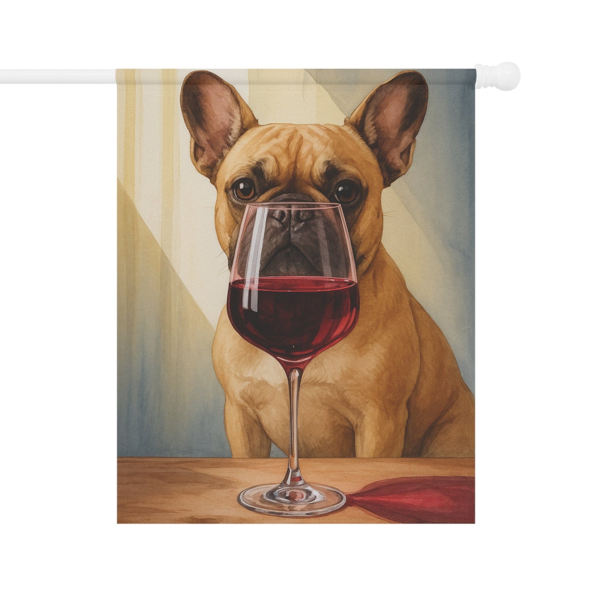 Fawn French Bulldog Wine Garden Flag