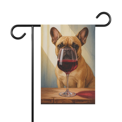 Fawn French Bulldog Wine Garden Flag