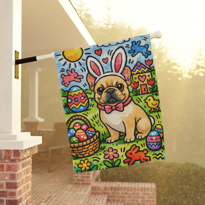 Fawn French Colorful Playful Easter Garden Flag