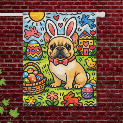 Fawn French Colorful Playful Easter Garden Flag 24.5'' × 32''