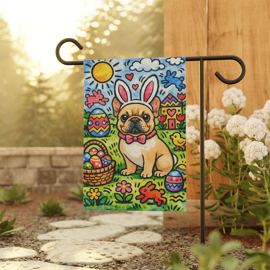 Fawn French Colorful Playful Easter Garden Flag