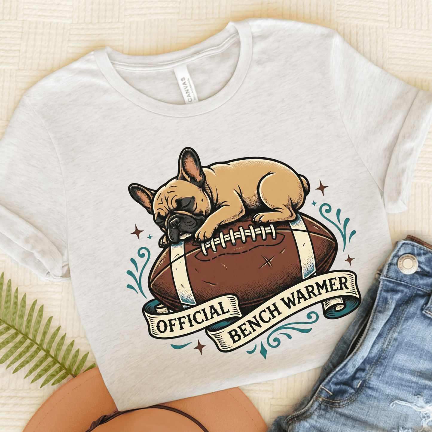Fawn French Football Bench Warmer Unisex Tshirt Ash