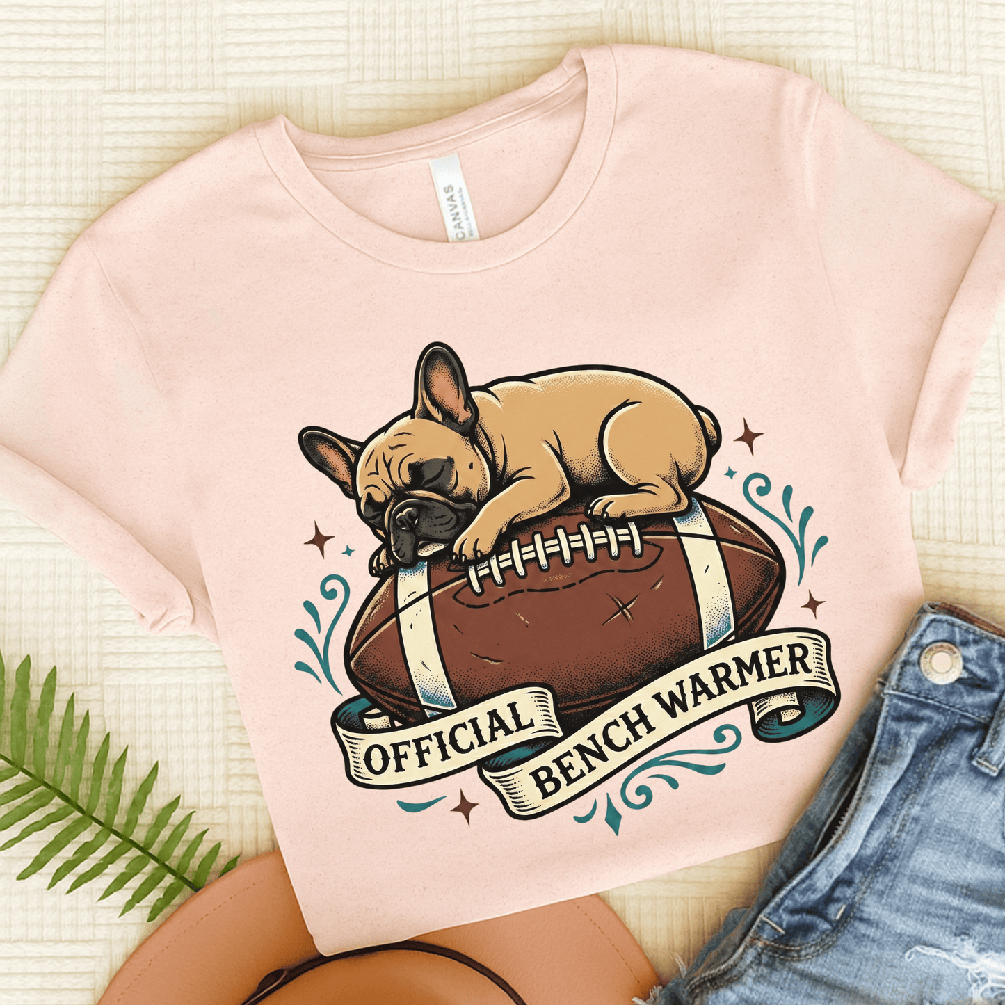 Fawn French Football Bench Warmer Unisex Tshirt Soft Pink