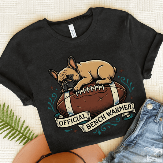 Fawn French Football Bench Warmer Unisex Tshirt Dark Grey Heather