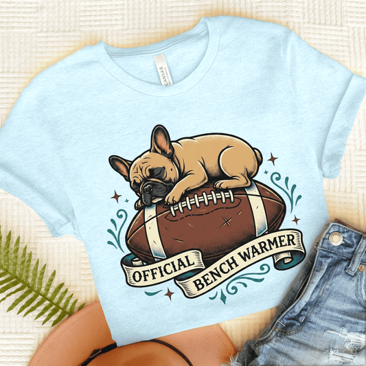 Fawn French Football Bench Warmer Unisex Tshirt Heather Ice Blue