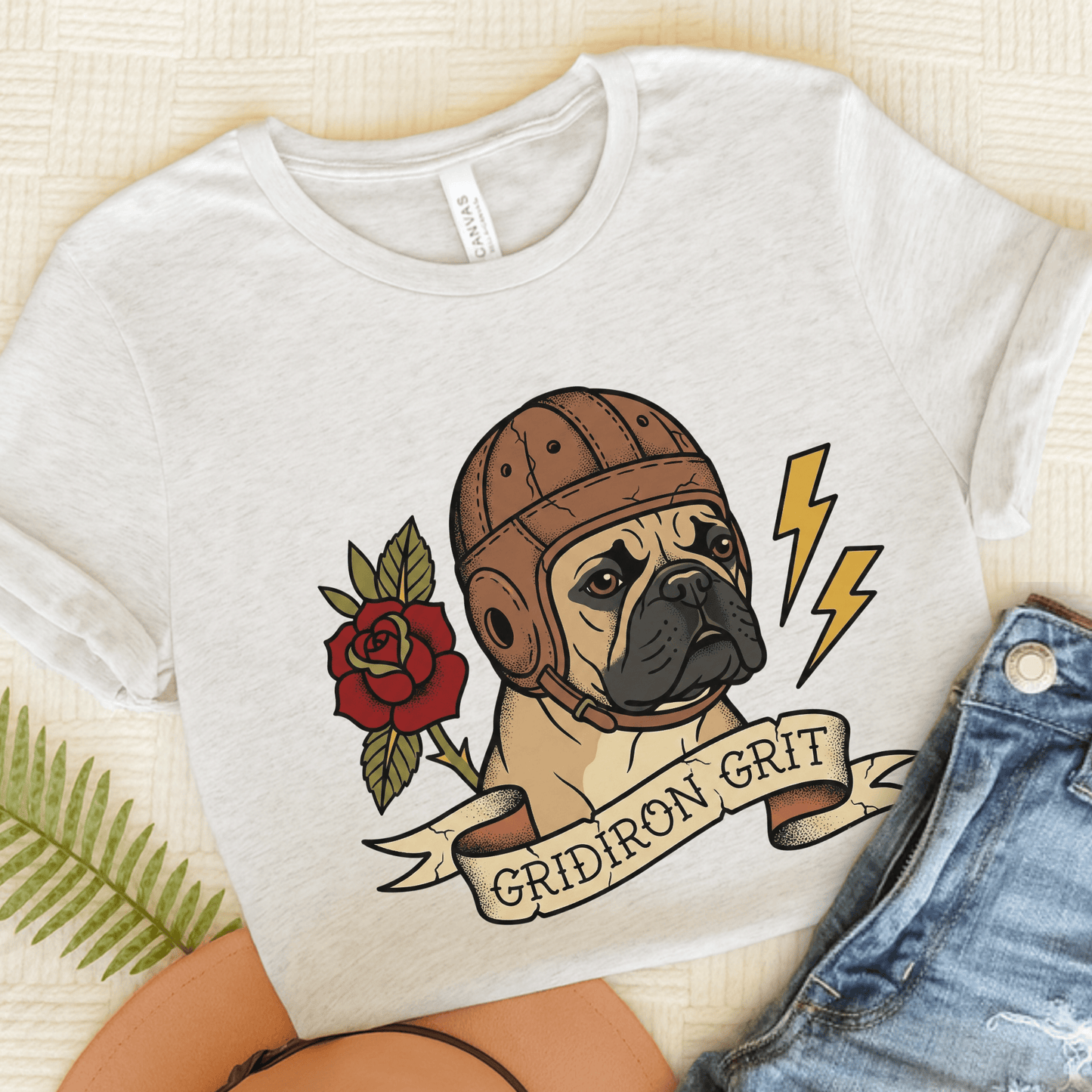 Fawn French Football Gridiron Unisex Tshirt Ash