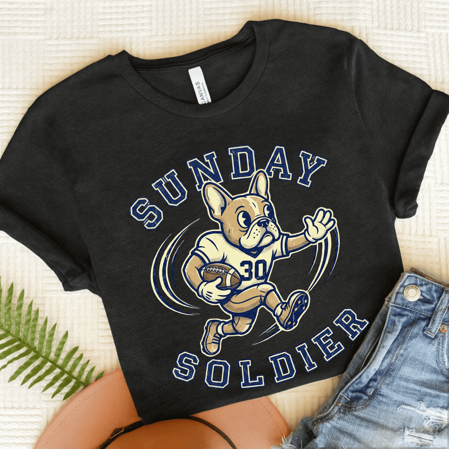 Fawn French Football Sunday Unisex Tshirt Dark Grey Heather