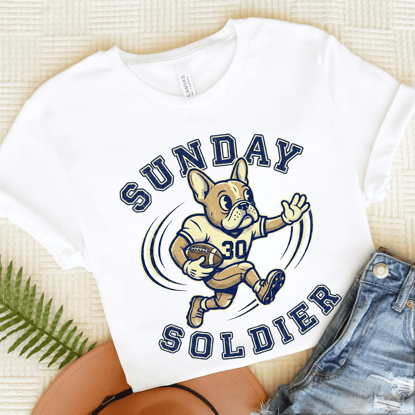 Fawn French Football Sunday Unisex Tshirt White