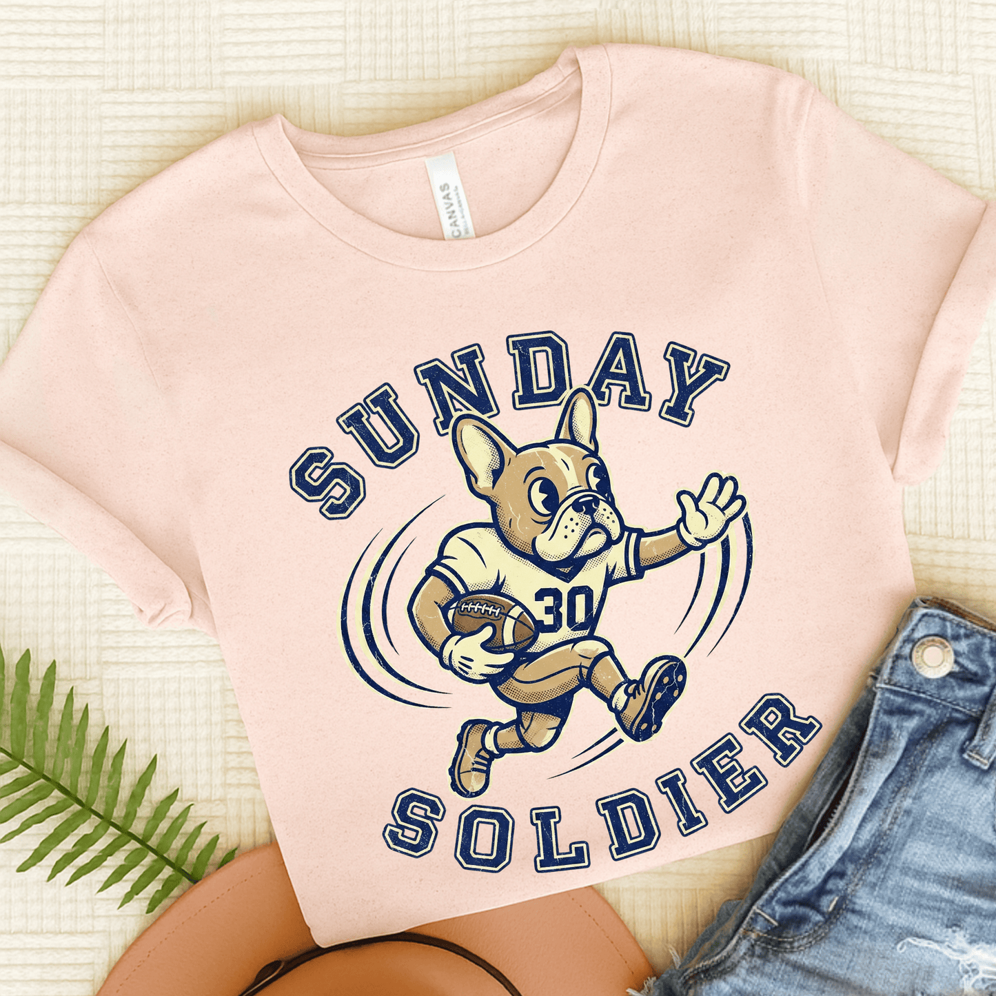 Fawn French Football Sunday Unisex Tshirt Soft Pink