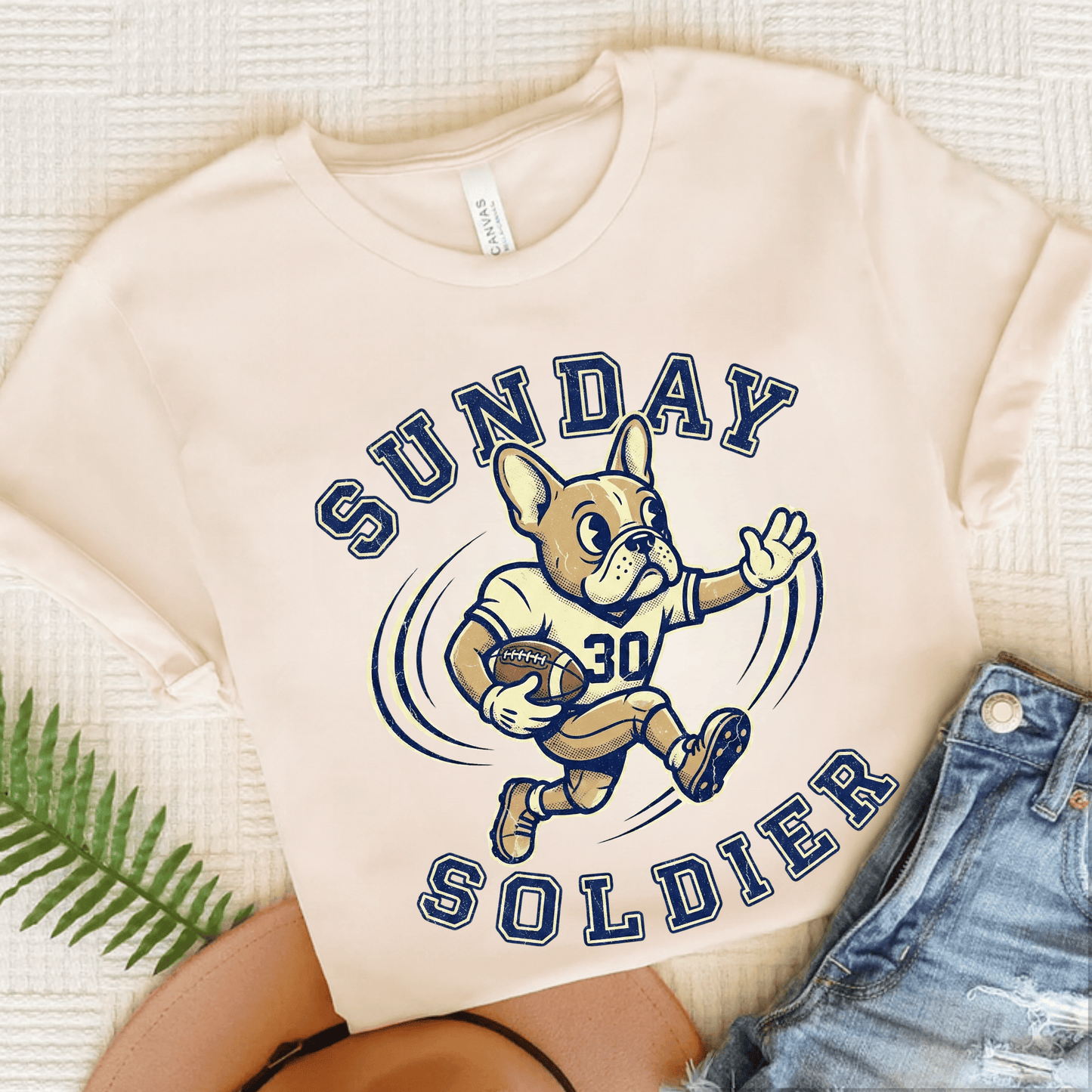 Fawn French Football Sunday Unisex Tshirt Natural