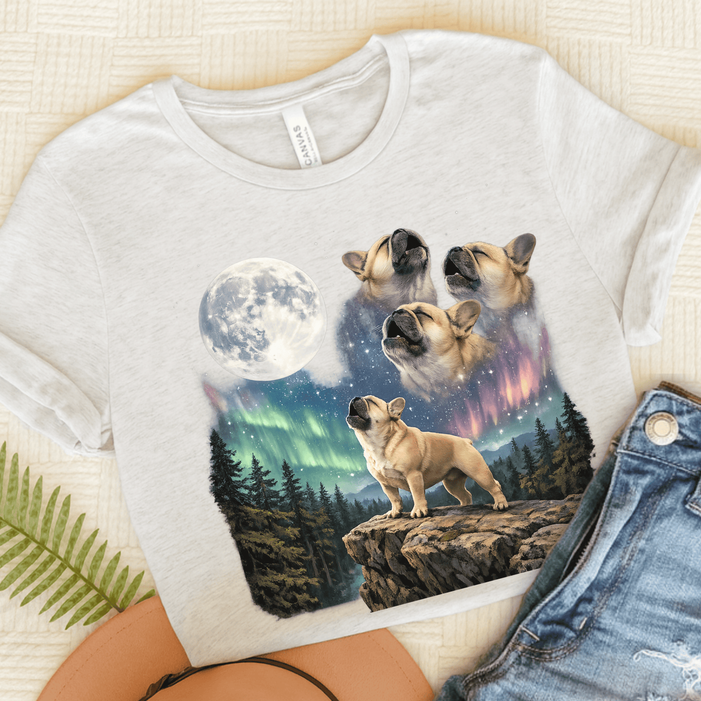 Fawn French Howling Galaxy Unisex TShirt Ash