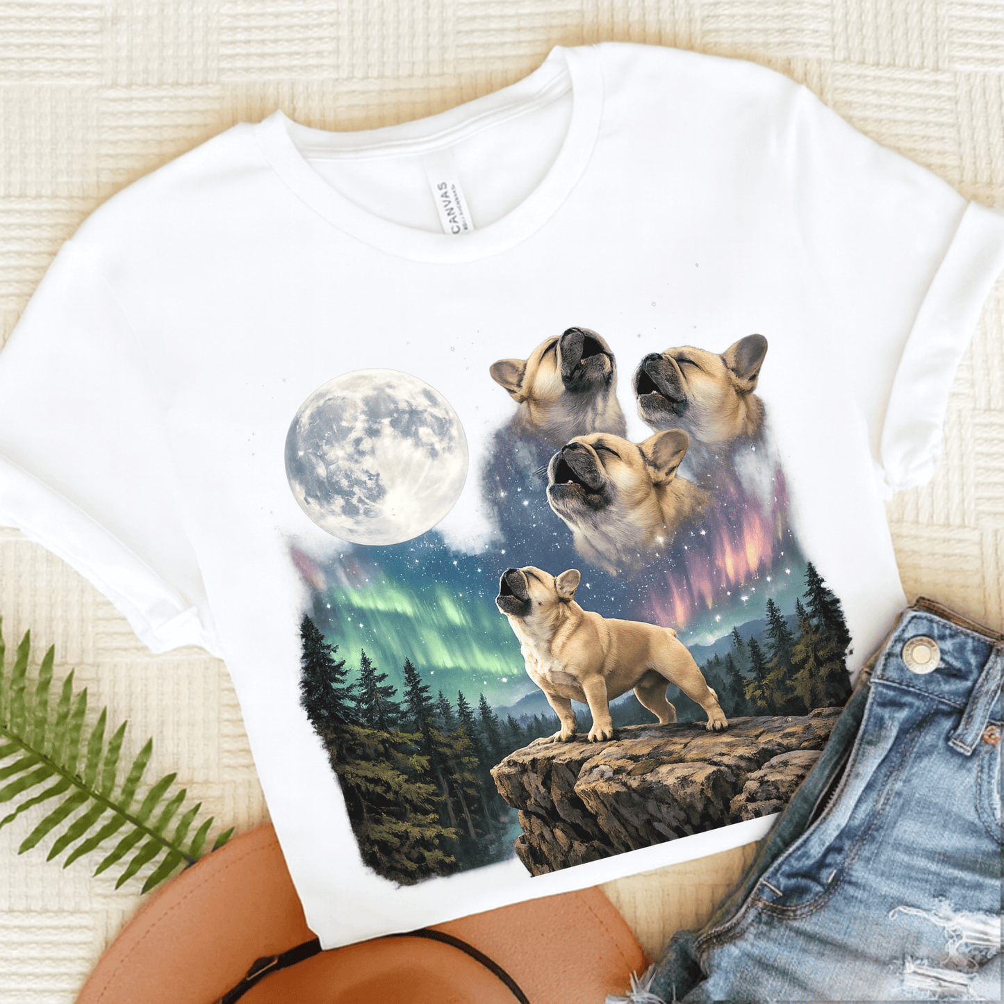 Fawn French Howling Galaxy Unisex TShirt White