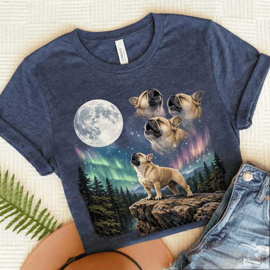 Fawn French Howling Galaxy Unisex TShirt Heather Navy