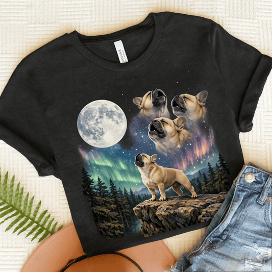 Fawn French Howling Galaxy Unisex TShirt Dark Grey Heather