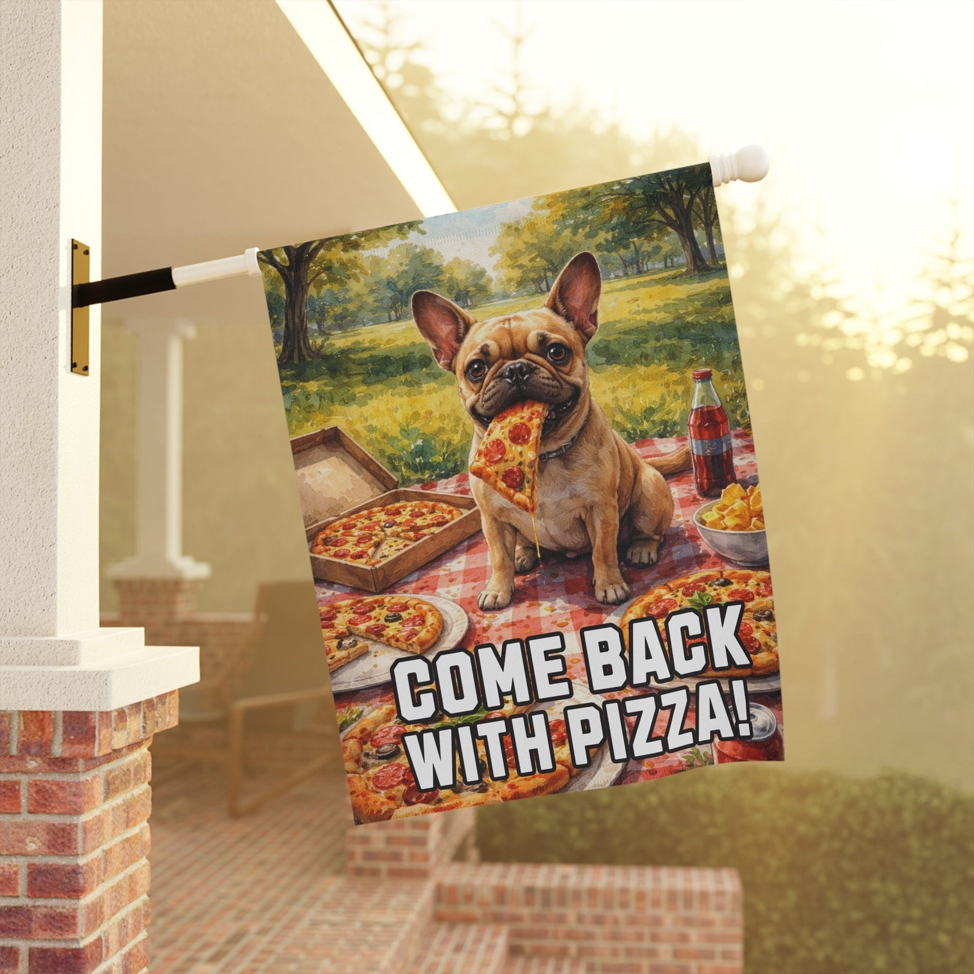 Fawn French Pizza Lover Foodie Garden Flag