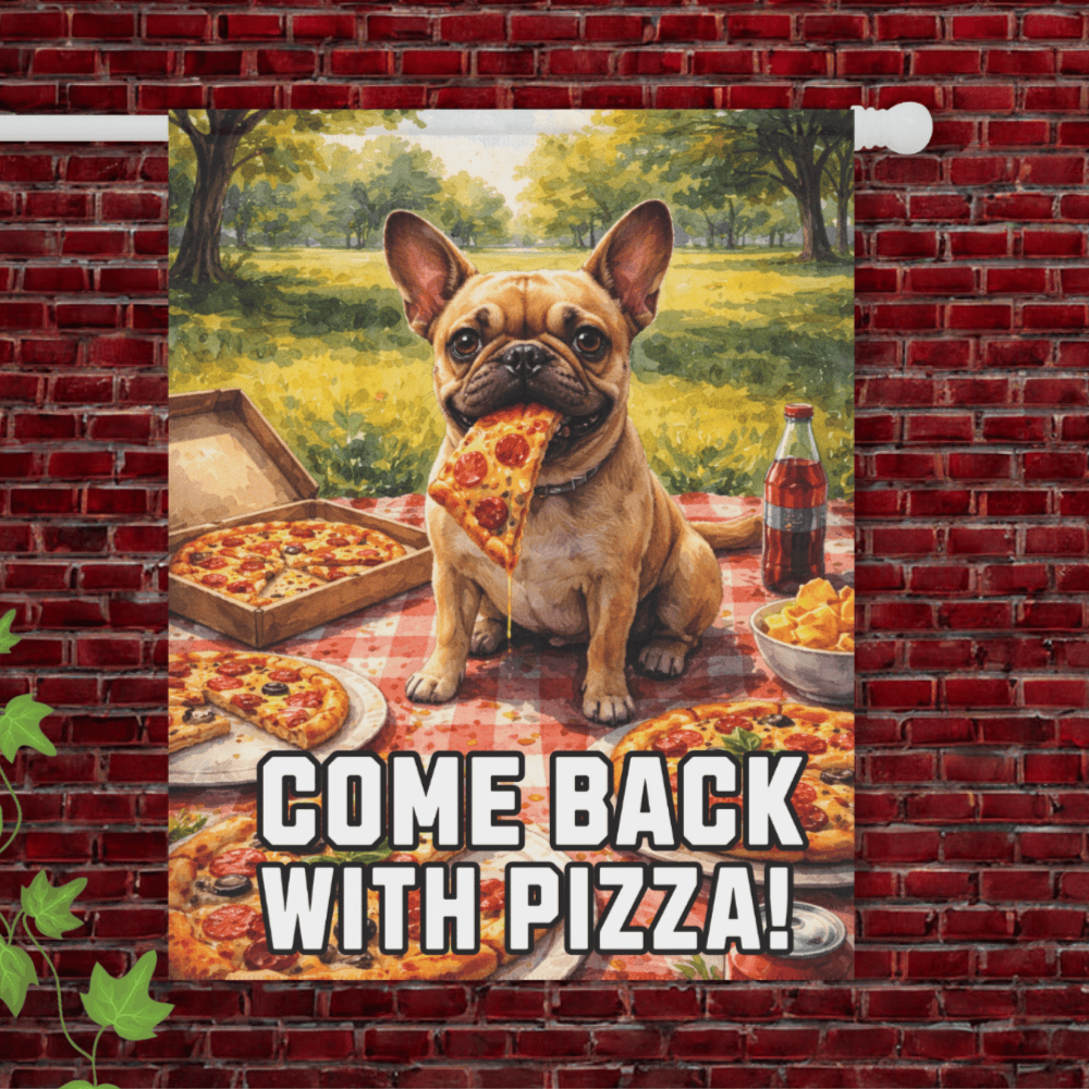 Fawn French Pizza Lover Foodie Garden Flag 24.5'' × 32''