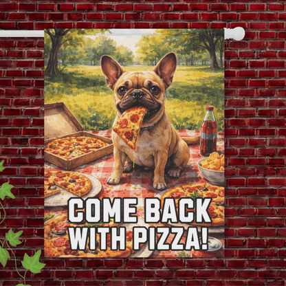 Fawn French Pizza Lover Foodie Garden Flag 24.5'' × 32''