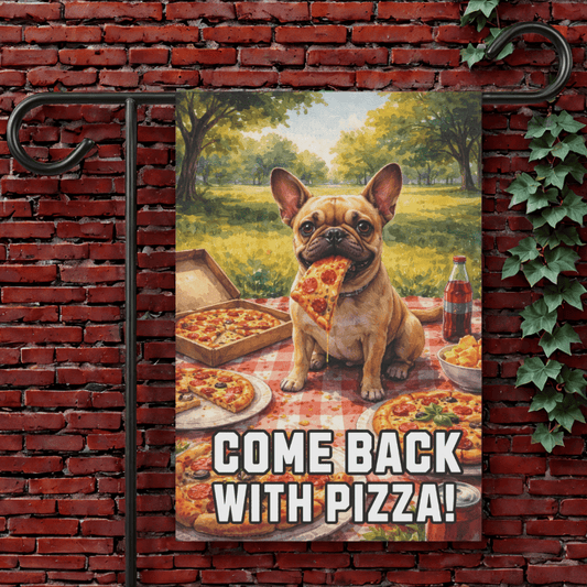 Fawn French Pizza Lover Foodie Garden Flag 12'' × 18''