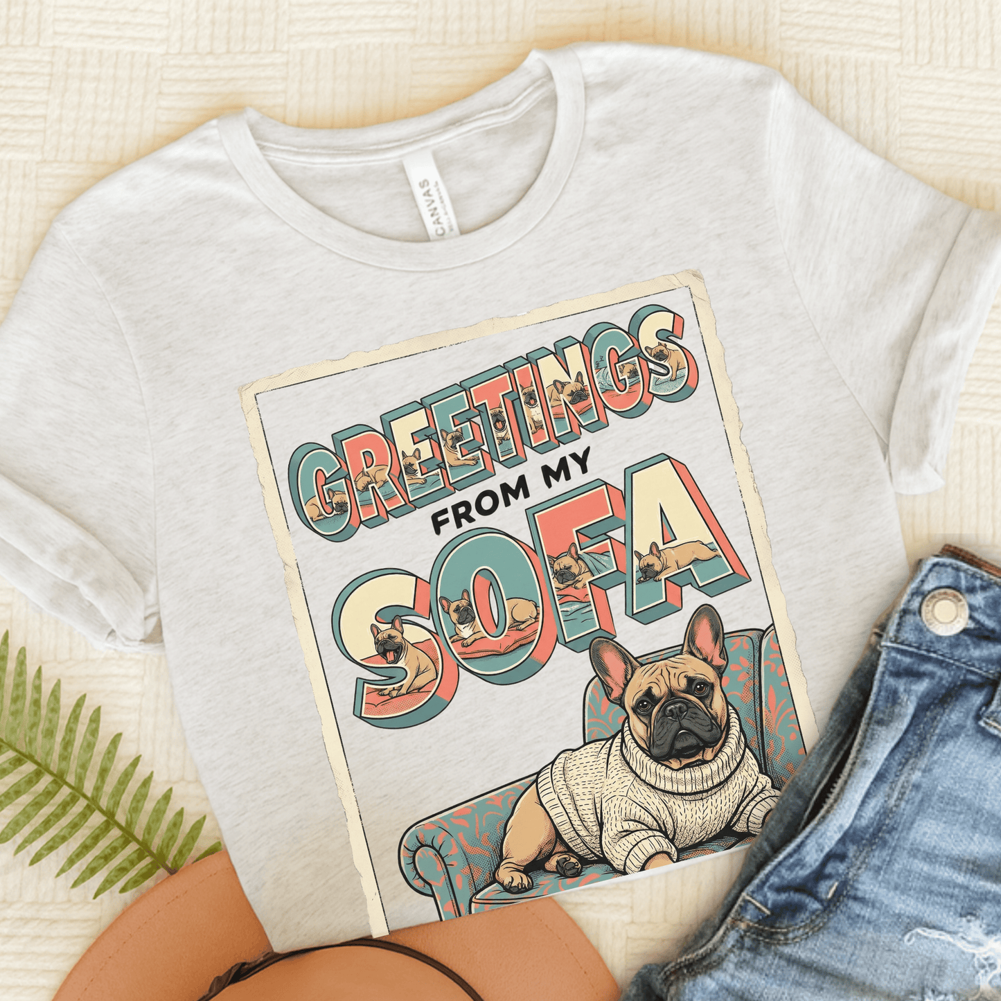 Fawn French Sofa Postcard Unisex TShirt Ash