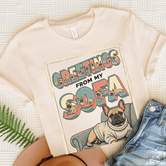 Fawn French Sofa Postcard Unisex TShirt Natural