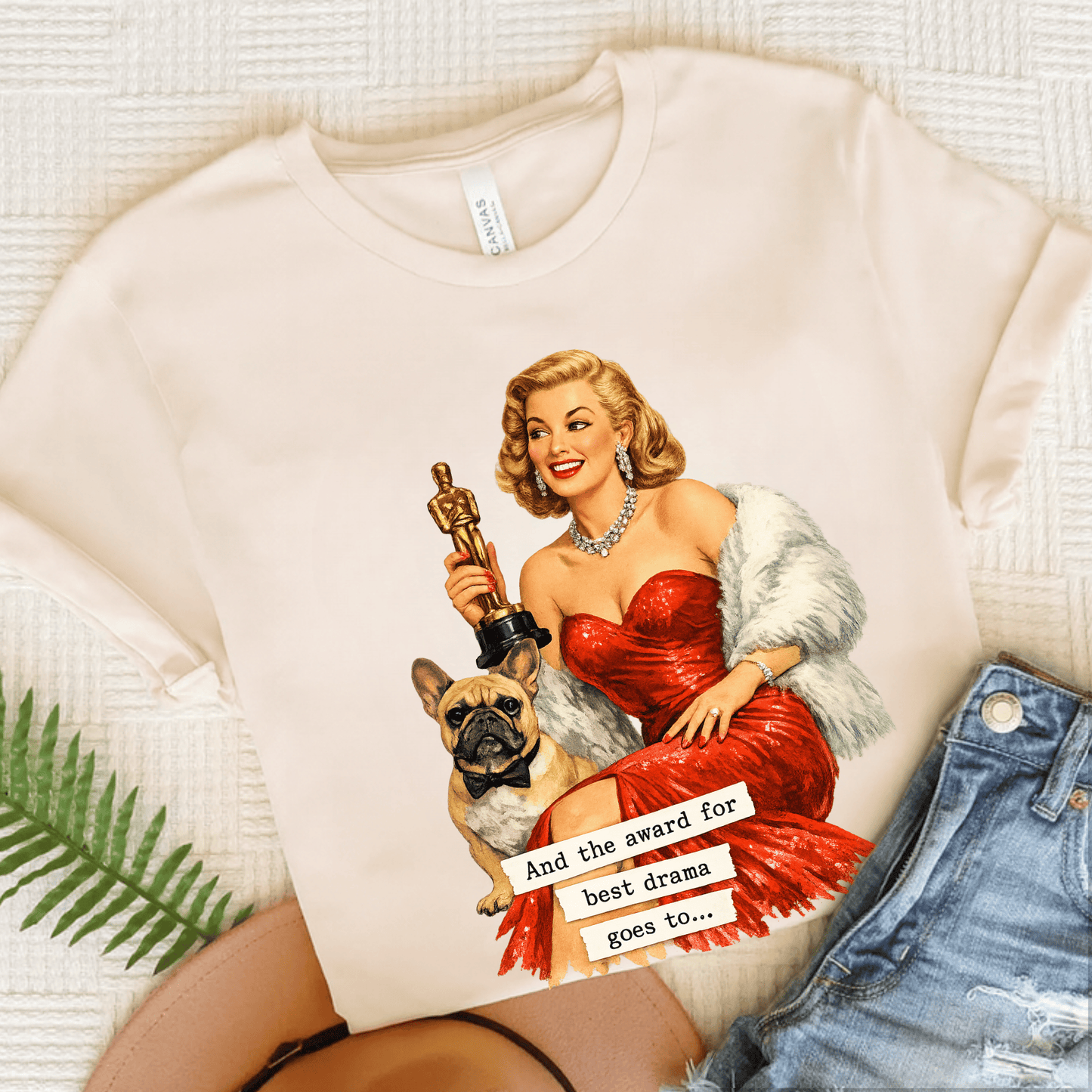 Fawn Frenchie Award for Best Drama Unisex TShirt Natural