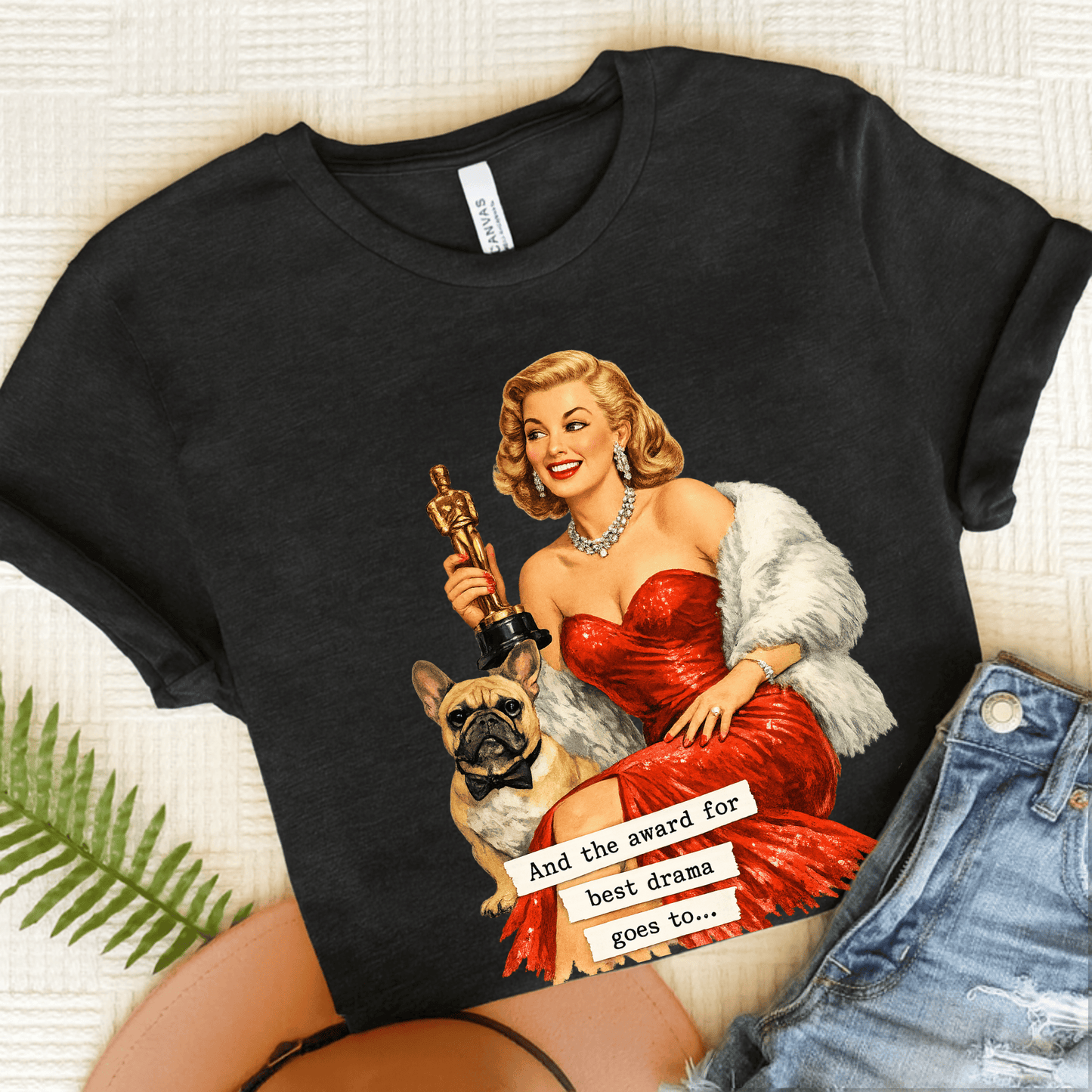 Fawn Frenchie Award for Best Drama Unisex TShirt Dark Grey