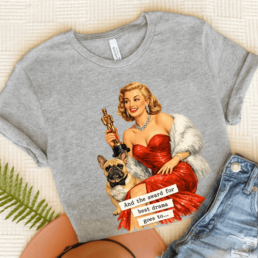 Fawn Frenchie Award for Best Drama Unisex TShirt Athletic Heather