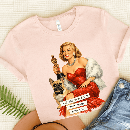 Fawn Frenchie Award for Best Drama Unisex TShirt Soft Pink