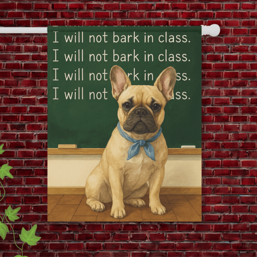 Customizable Frenchie Back to School Garden Flag 24.5'' × 32''
