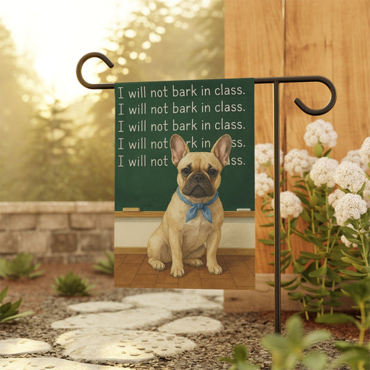 Customizable Frenchie Back to School Garden Flag
