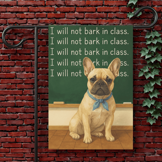 Customizable Frenchie Back to School Garden Flag 12'' × 18''