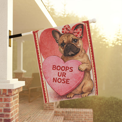 Fawn Frenchie Boops Your Nose Valentines Garden Flag
