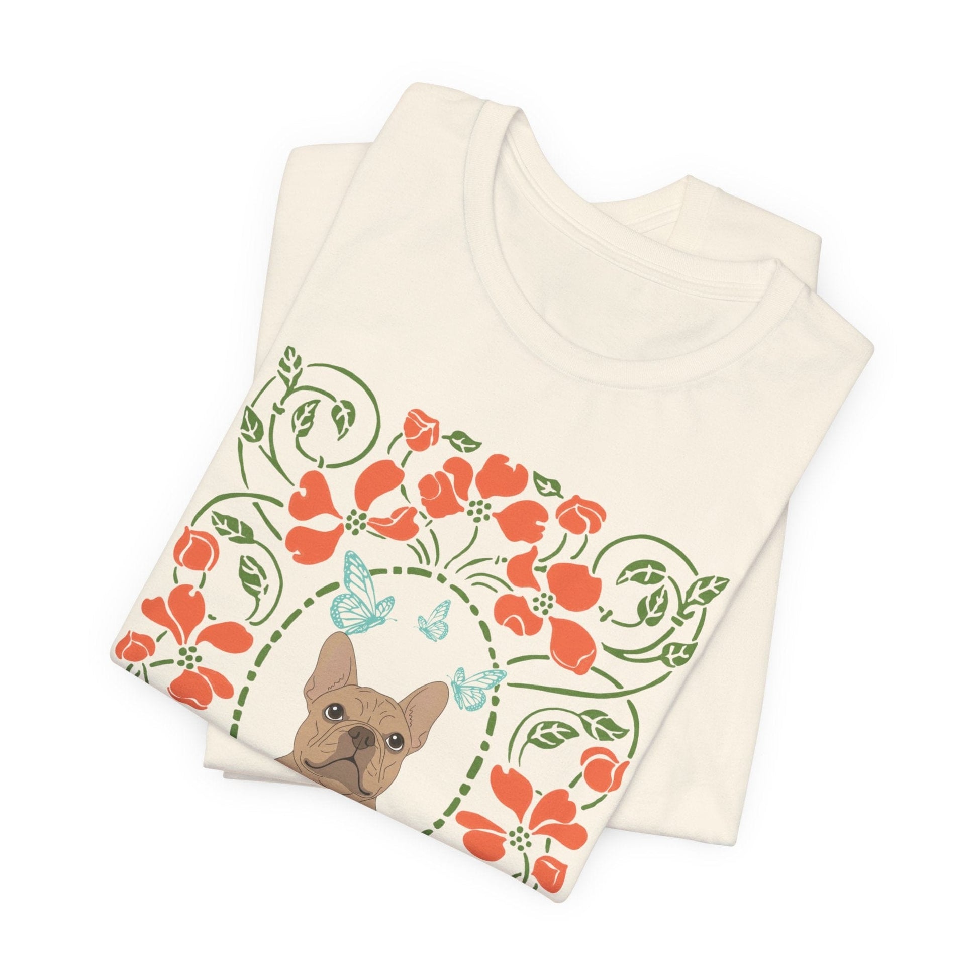 Fawn Frenchie Butterflies Frame TShirt