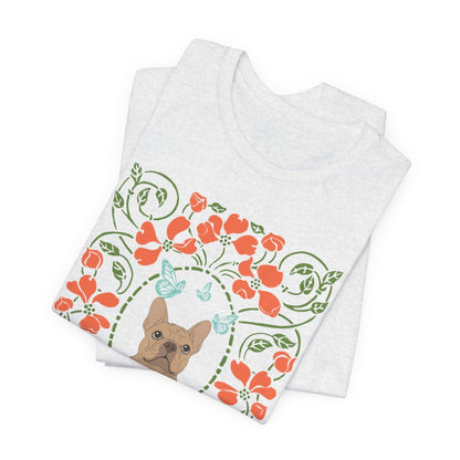 Fawn Frenchie Butterflies Frame TShirt