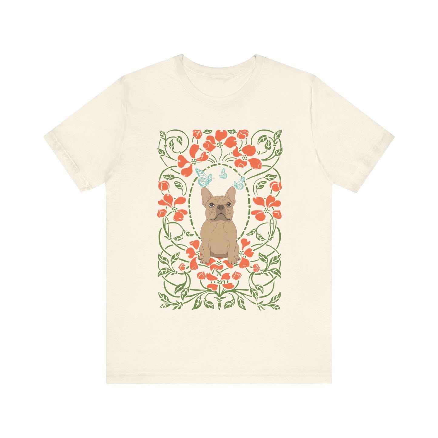 Fawn Frenchie Butterflies Frame TShirt