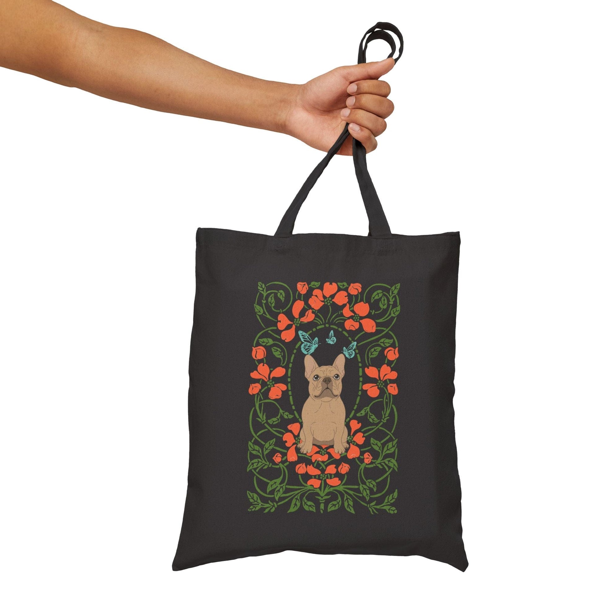 Fawn Frenchie Butterfly Frame Tote Bag