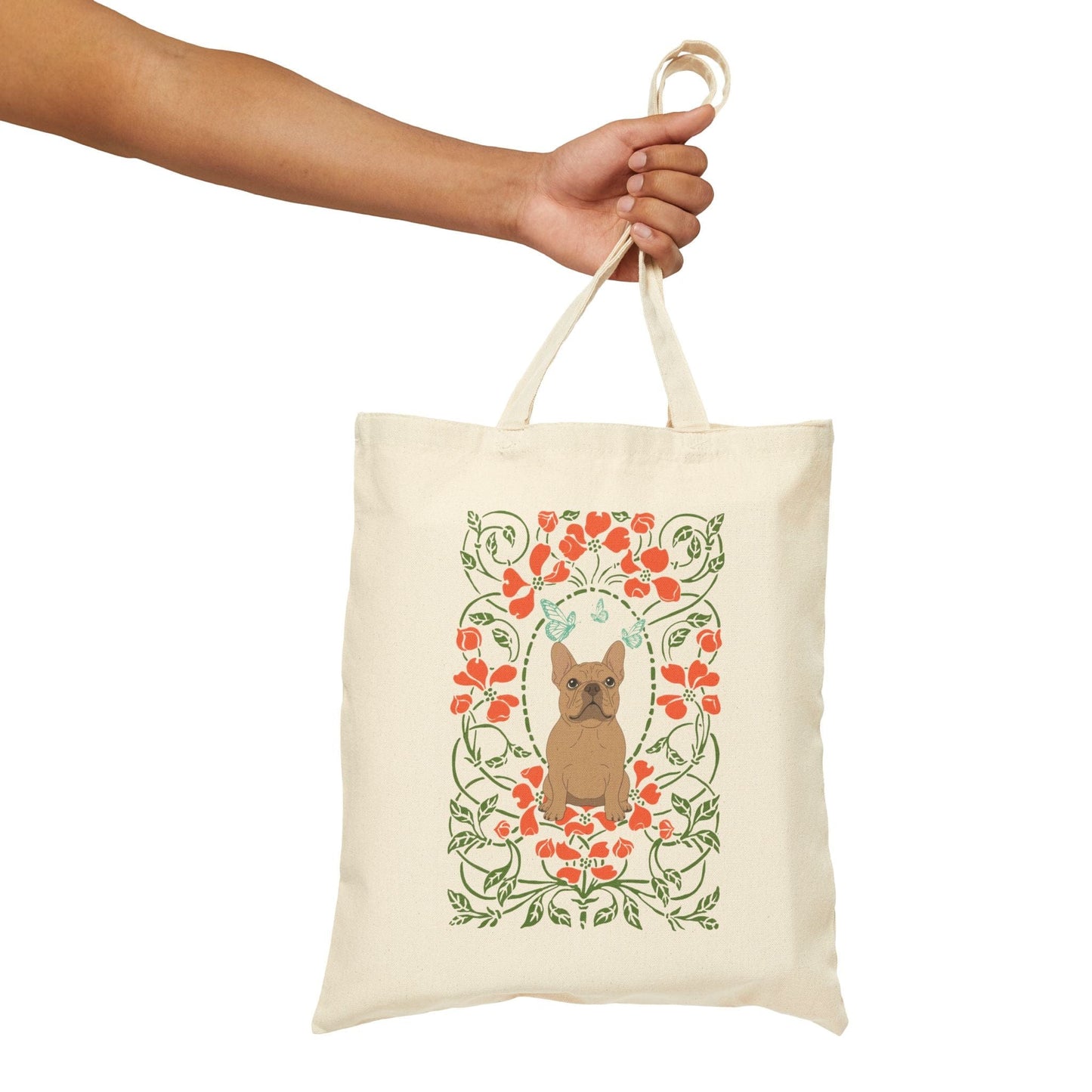 Fawn Frenchie Butterfly Frame Tote Bag