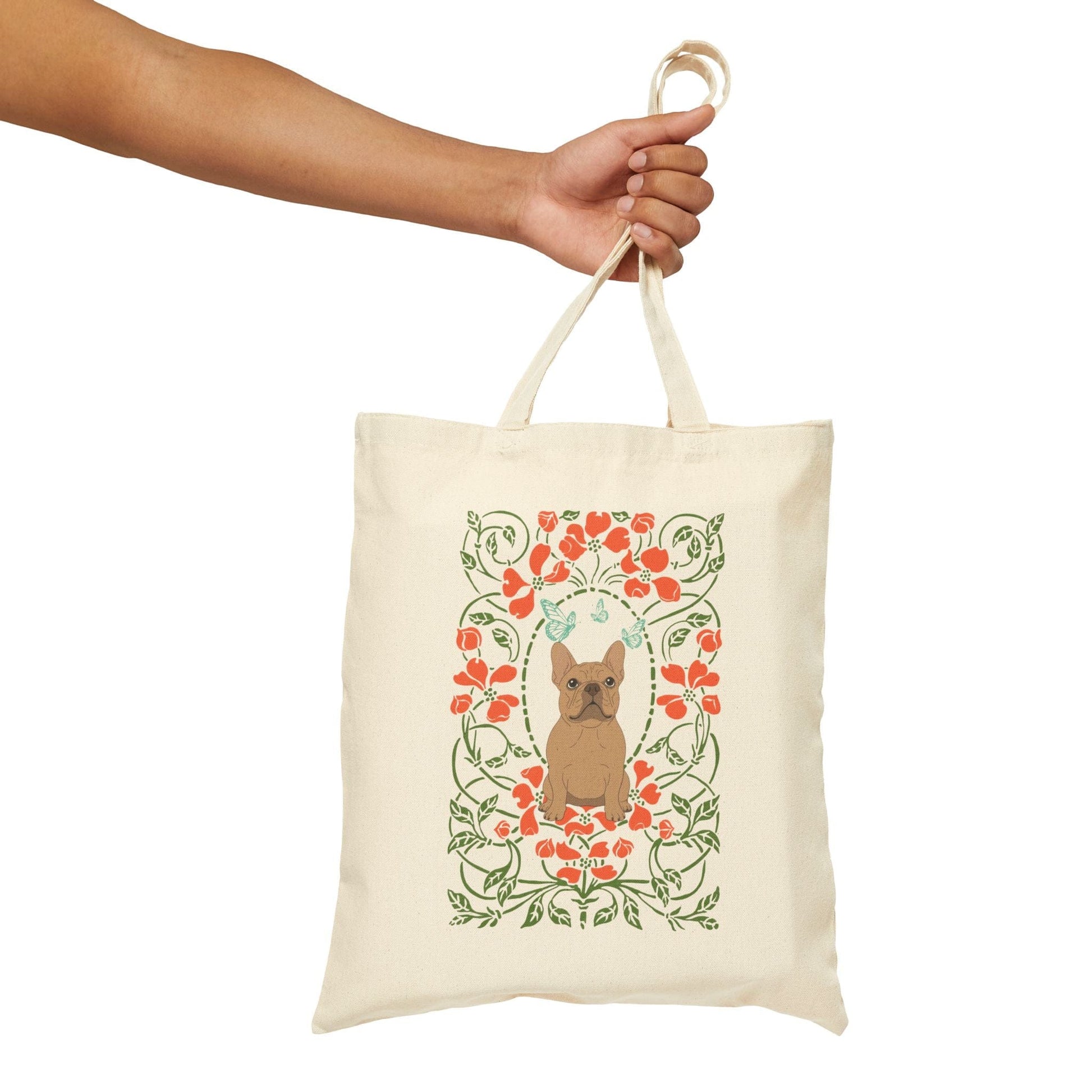 Fawn Frenchie Butterfly Frame Tote Bag