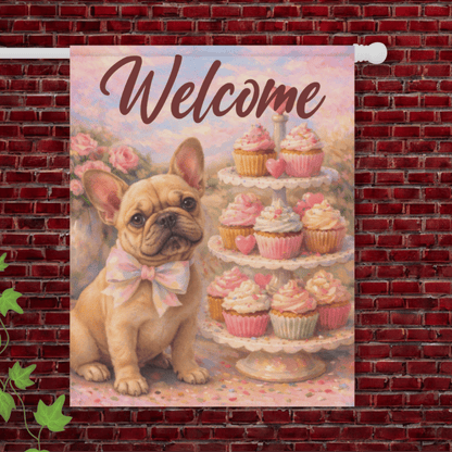 Fawn Frenchie Cupcake Baker Garden Yard Flag 24.5'' × 32''