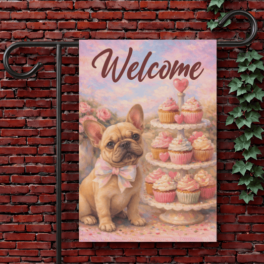 Fawn Frenchie Cupcake Baker Garden Yard Flag 12'' × 18''
