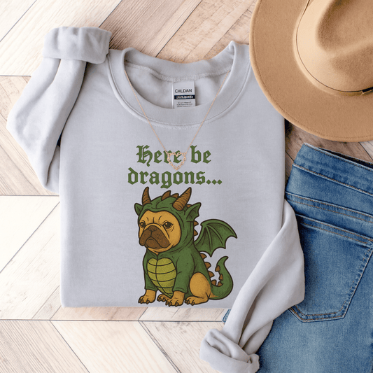 Fawn Frenchie Dragons Sweatshirt Ash