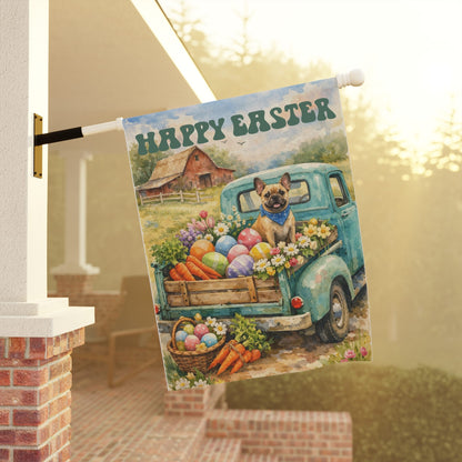 Fawn Frenchie Easter country Garden Yard Flag