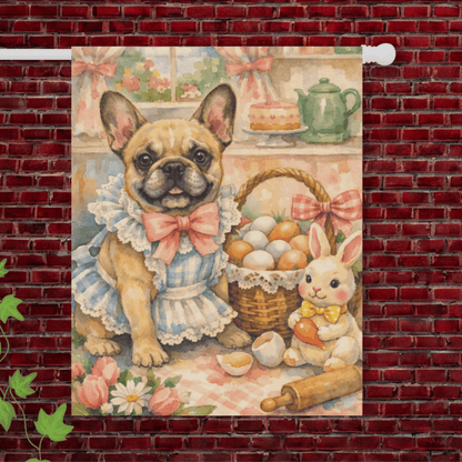 Personalized Frenchie Easter Baking Garden Flag 24.5'' × 32''